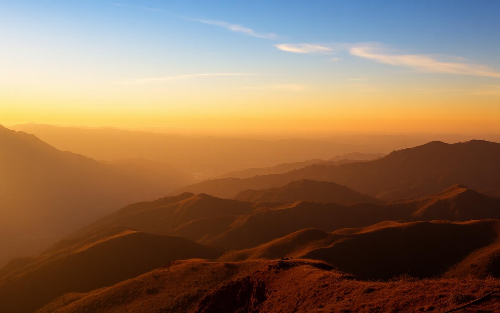 Paisagem da Serra da Capivara ao pôr do sol